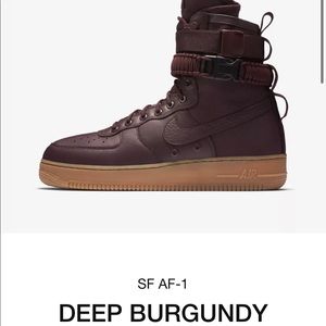 Nike SF Air Force Ones 11.5 M Deep Burgundy